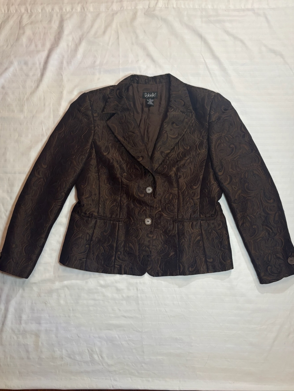Rafaella Brown Paisley Textured Blazer Jacket